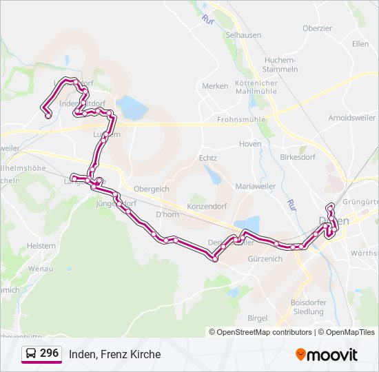 296 bus Line Map