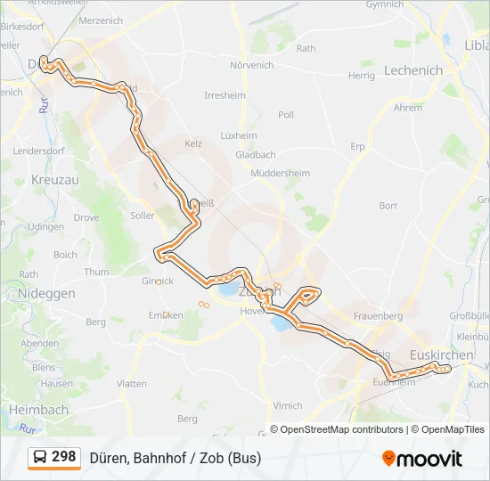 298 Bus Line Map