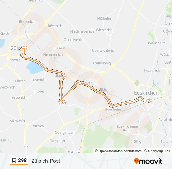 298 Bus Line Map