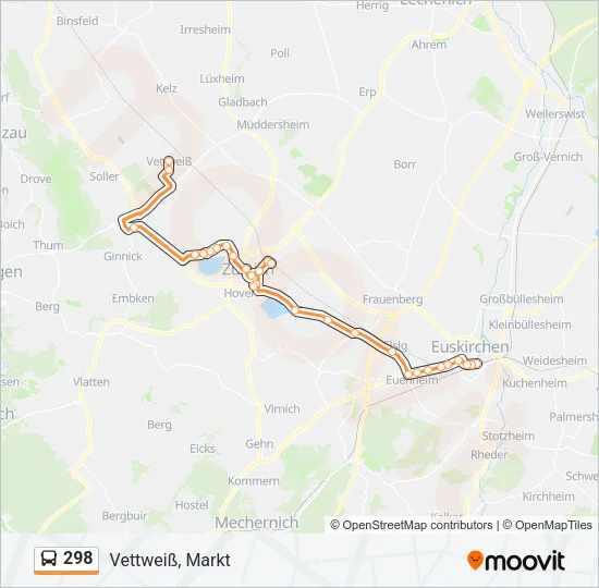 298 Bus Line Map