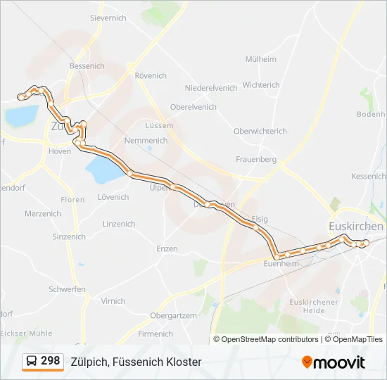 298 Bus Line Map