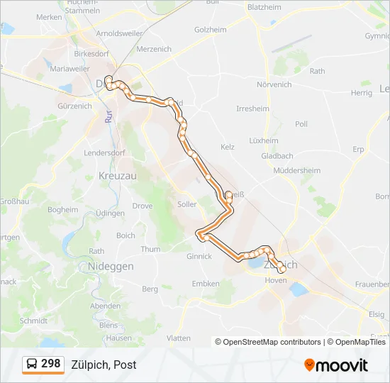 298 Bus Line Map