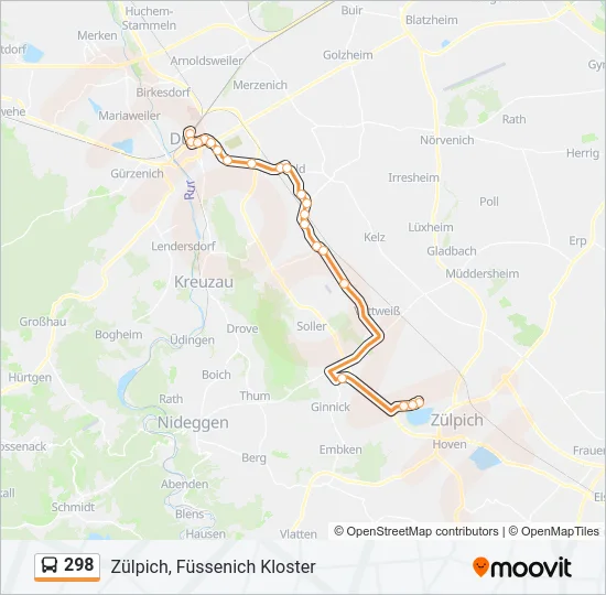 298 Bus Line Map