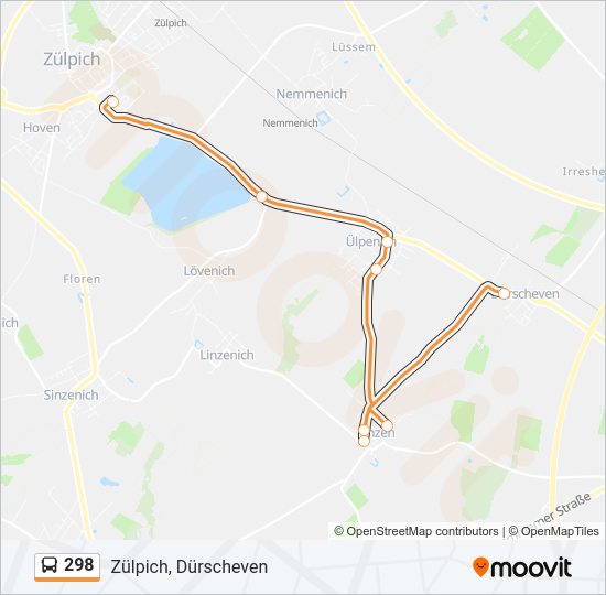 Автобус 298: карта маршрута