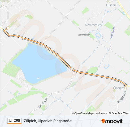 Автобус 298: карта маршрута