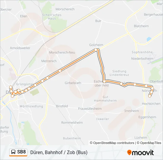 SB8 Bus Line Map