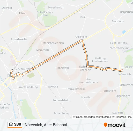 SB8 Bus Line Map