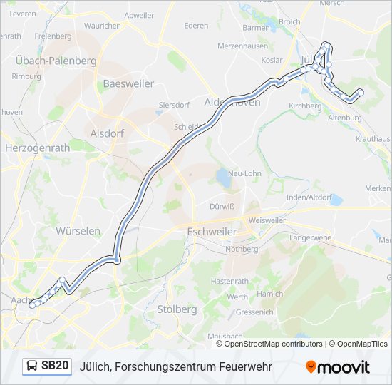 SB20 Bus Line Map