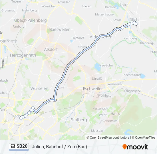 SB20 Bus Line Map