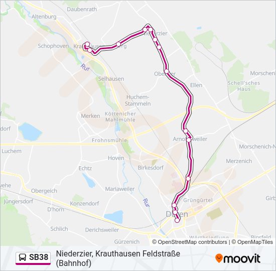 SB38 Bus Line Map