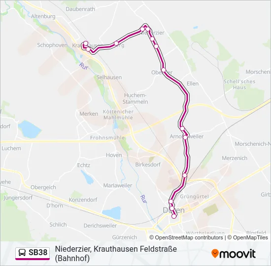 SB38 Bus Line Map