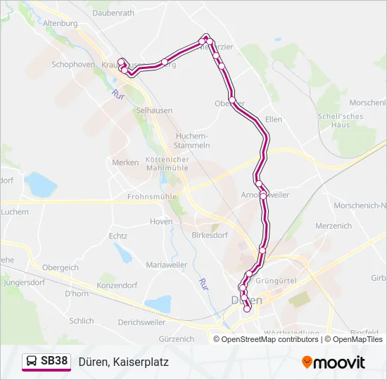 SB38 Bus Line Map