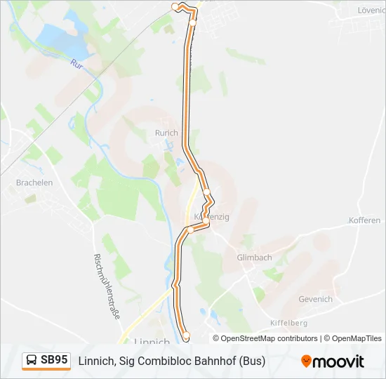 SB95 Bus Line Map
