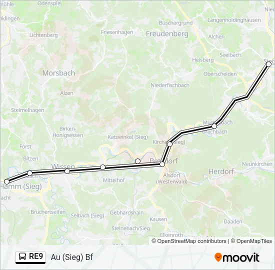 RE9 Bus Line Map