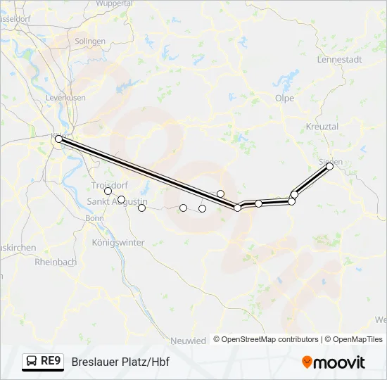 RE9 Bus Line Map