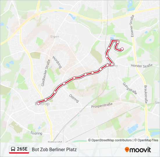 265E Bus Line Map
