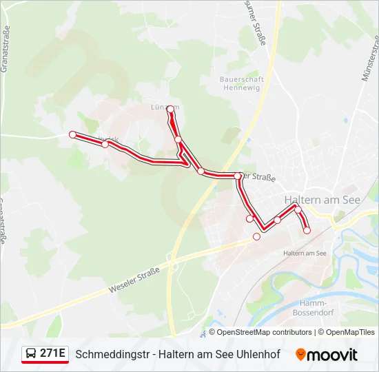 271E Bus Line Map