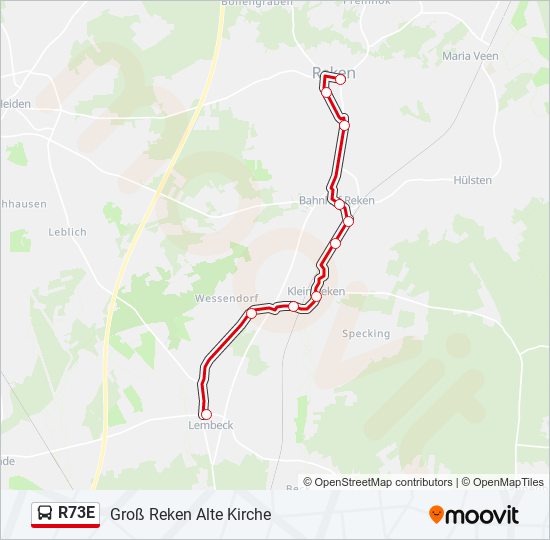 R73E bus Line Map