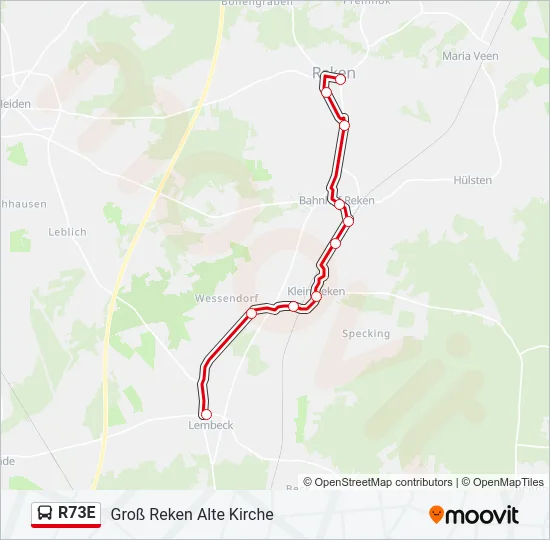 R73E Bus Line Map