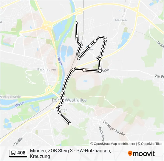 Автобус 408: карта маршрута