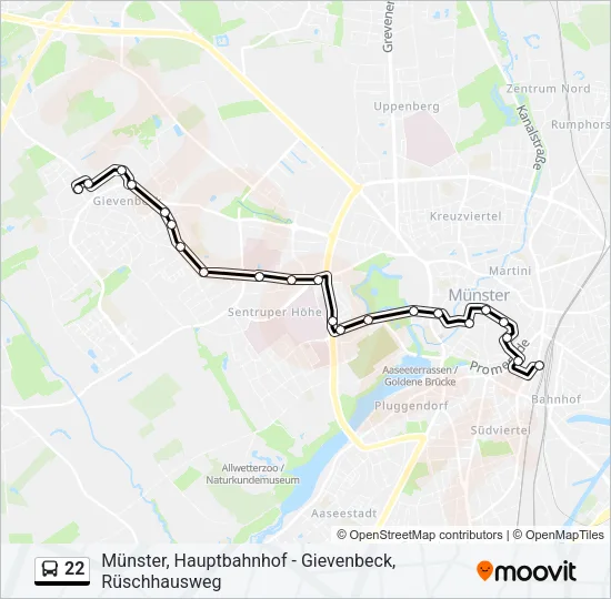 22 Bus Line Map