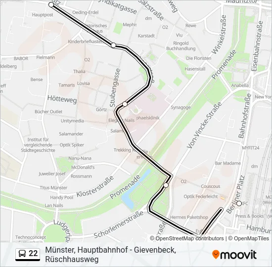 22 Bus Line Map