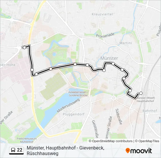 22 Bus Line Map