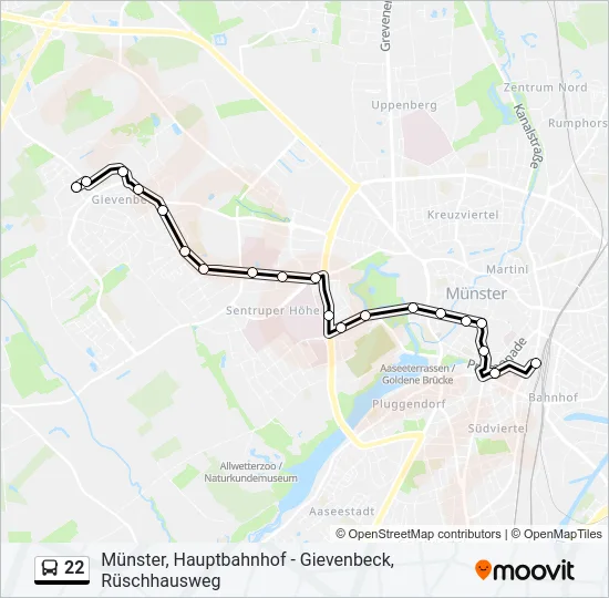 22 Bus Line Map
