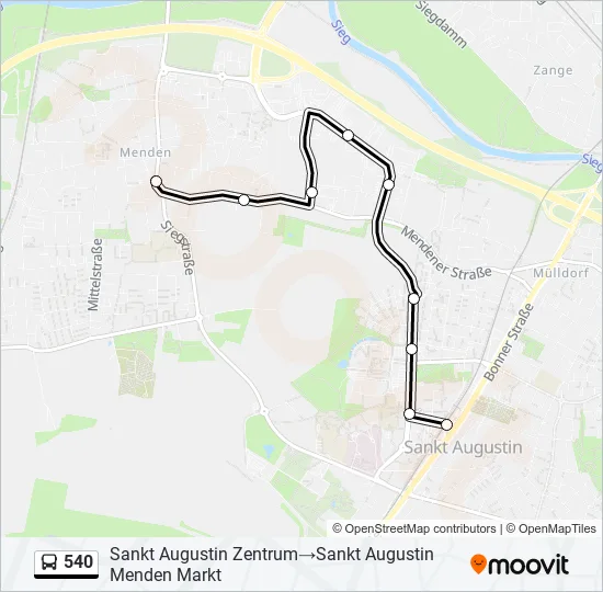 Buslinie 540 Karte
