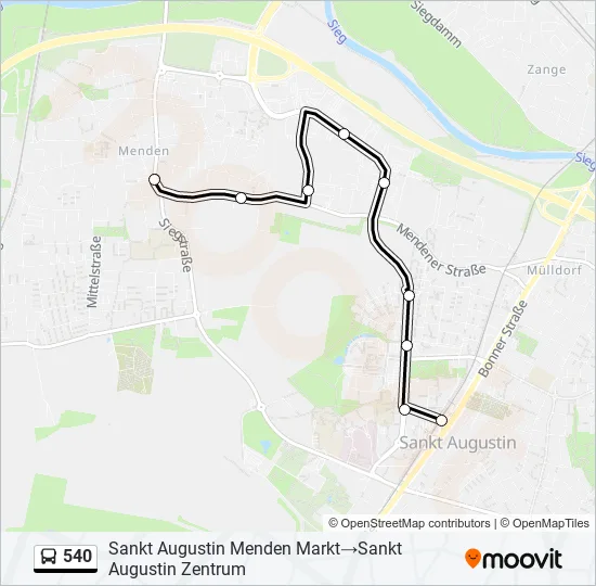 Buslinie 540 Karte