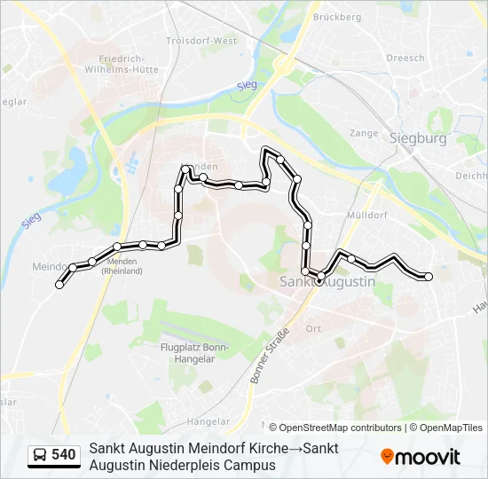 540 Bus Line Map