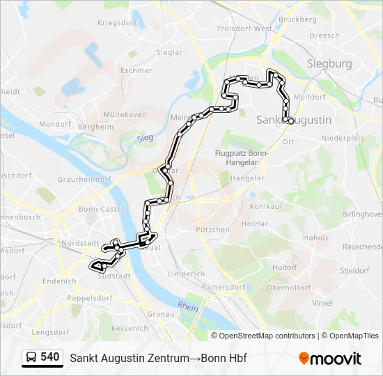 Автобус 540: карта маршрута