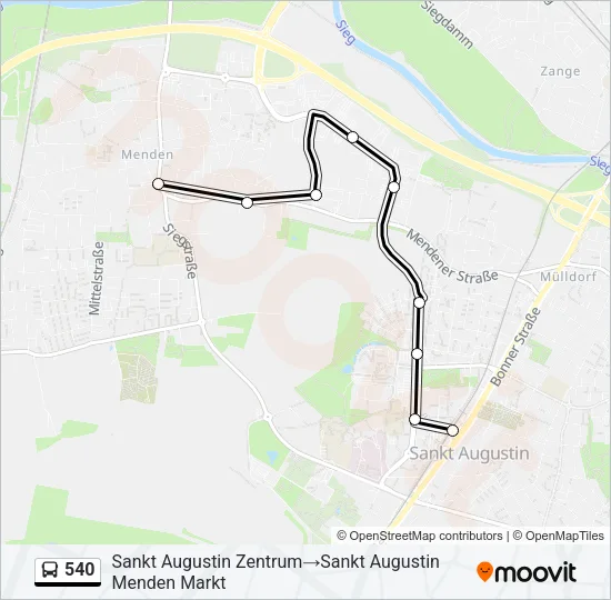540 Bus Line Map