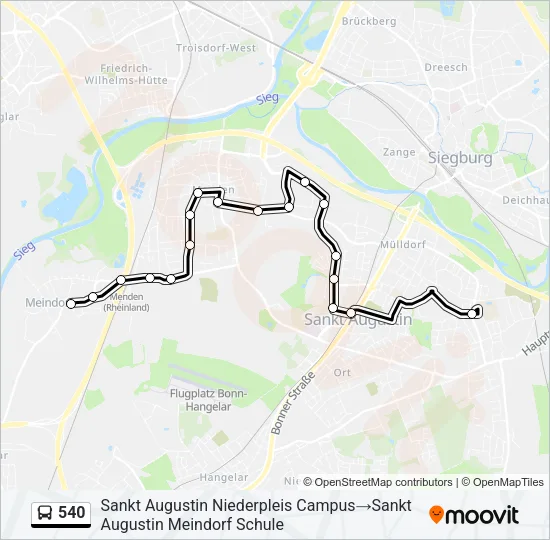 540 Bus Line Map