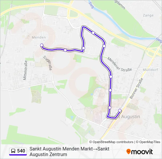Buslinie 540 Karte