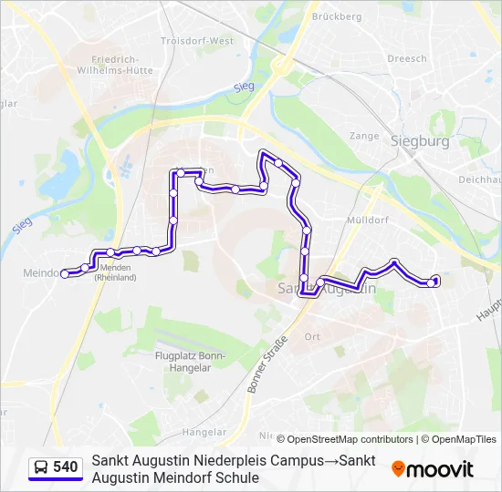 Buslinie 540 Karte
