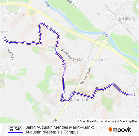 Buslinie 540 Karte