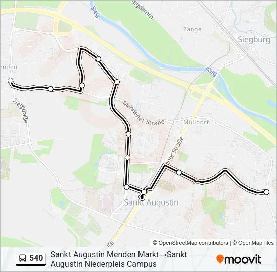 540 Bus Line Map