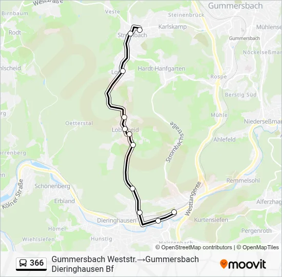 366 Bus Line Map