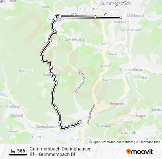 366 Bus Line Map