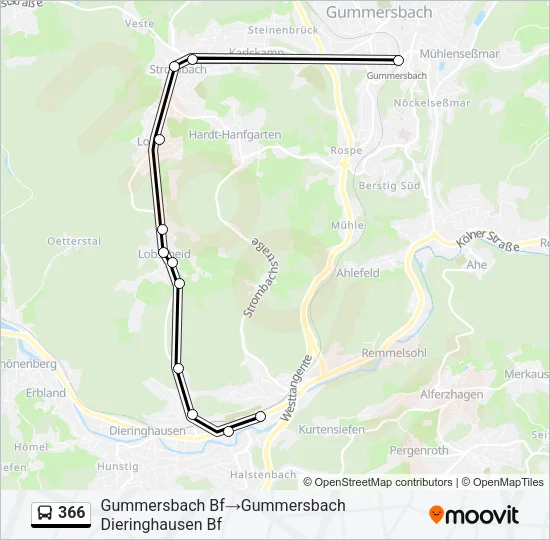 366 Bus Line Map