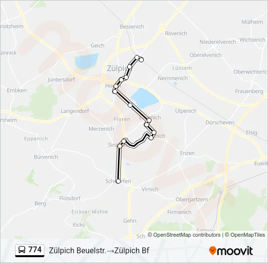 774 Bus Line Map