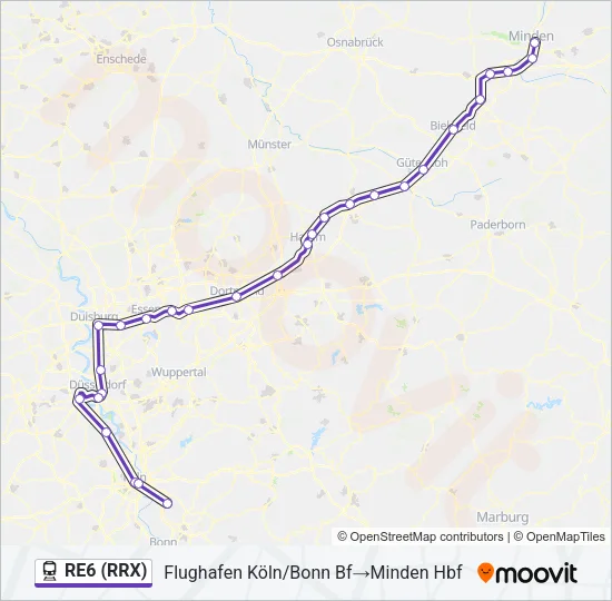 RE6 (RRX) Train Line Map