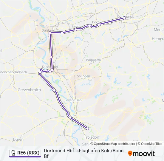 RE6 (RRX) Train Line Map