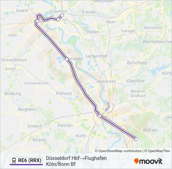 RE6 (RRX) Train Line Map