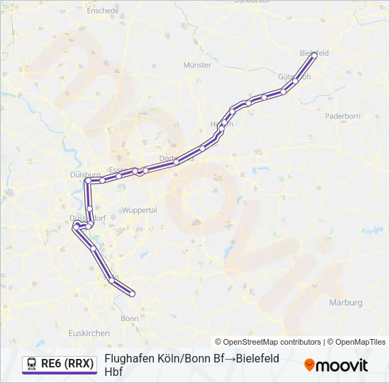 RE6 (RRX) Train Line Map