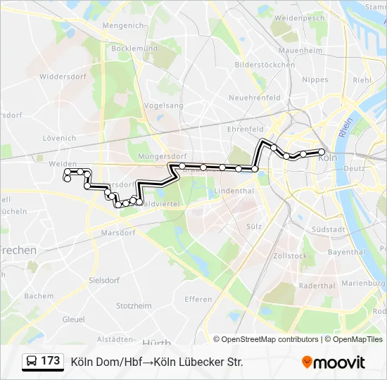 173 Bus Line Map