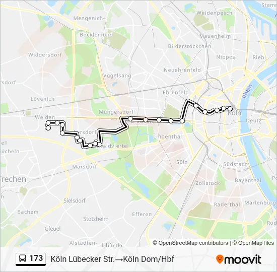 173 Bus Line Map