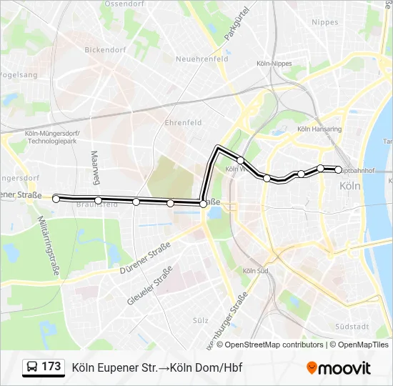 173 Bus Line Map