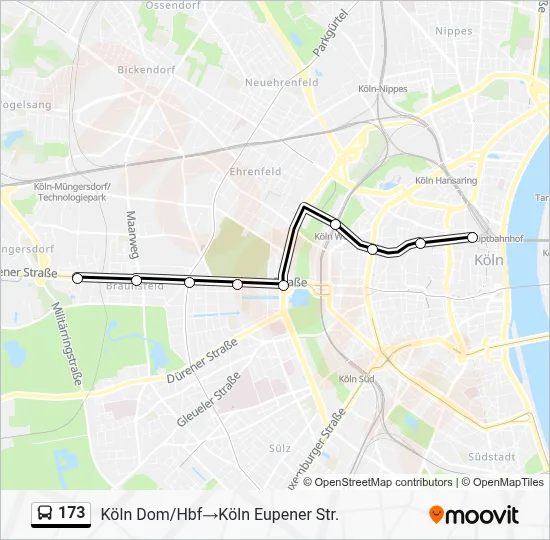 173 Bus Line Map